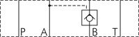 Schematic symbol: Unlockable check valve (B)
